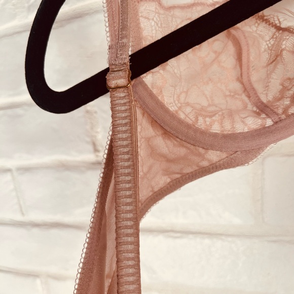NWT Soma Breathtaking Unlined Sheer Lace Plunge Bra 34 A Adobe Rose Pink  #0222 - Picture 4 of 10